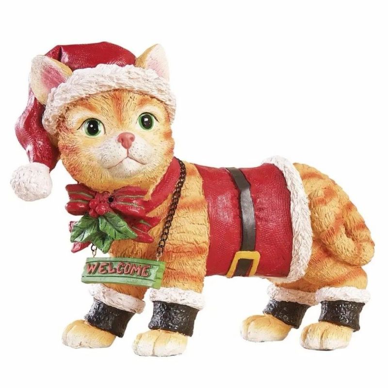 I-Polyresin Christmas Dog Statue Yard Decoration